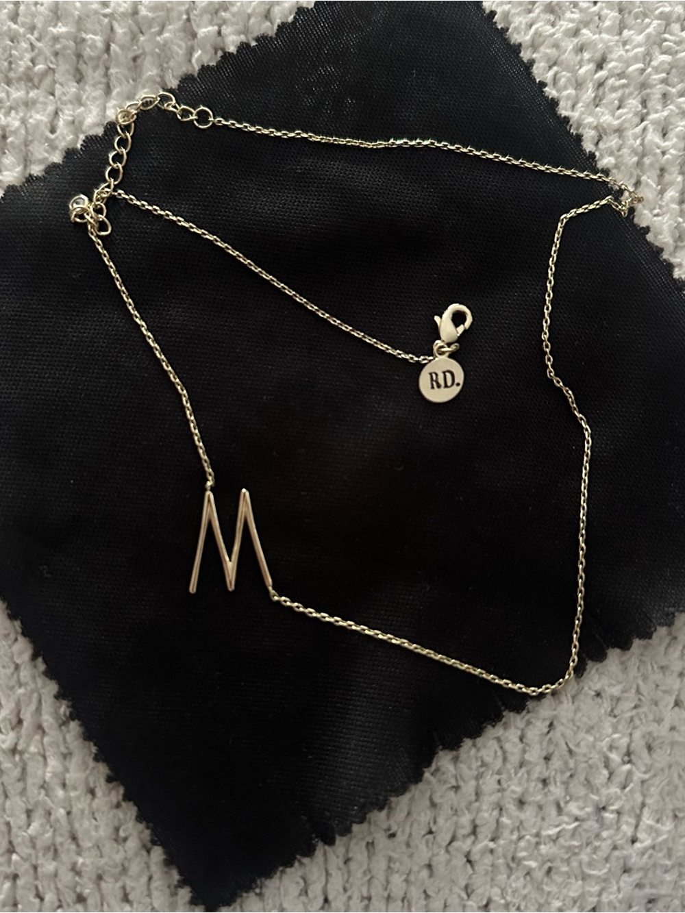 Rae Dunn M gold necklace